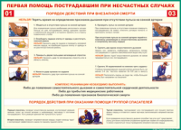 Таблица "Порядок действий при внезапной смерти" (100х140 сантиметров, винил) - fgospostavki.ru - Щёлково