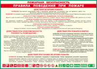 Таблица "Пожарная безопасность. Правила поведения при пожаре" (100х140 сантиметров, винил) - fgospostavki.ru - Щёлково