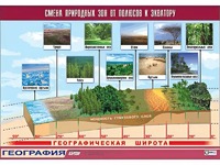 Таблица демонстрационная "Смена природных зон от полюсов к экватору" (винил 70*100) - fgospostavki.ru - Щёлково