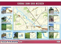 Таблица демонстрационная "Условные знаки плана местности" (винил 100*140) - fgospostavki.ru - Щёлково
