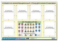 Стенд информационный "Правила техники безопасности в кабинете физики" (80х110, 6 карманов) - fgospostavki.ru - Щёлково