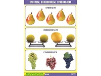 Таблица демонстрационная "Считаем, взвешиваем, сравниваем" (винил 70x100) - fgospostavki.ru - Щёлково