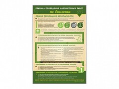 Стенд "Правила выполнения лабораторных работ по биологии" Вариант 1 - fgospostavki.ru - Щёлково