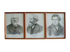 Портреты выдающихся физиков (деревянная рамка, под стеклом) - fgospostavki.ru - Щёлково