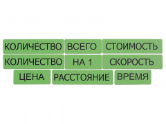 Набор магнитных карточек "Опорные слова к задачам" (зеленый) - fgospostavki.ru - Щёлково