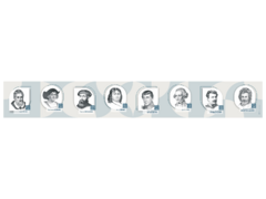 Стенд-лента "Выдающиеся путешественники и ученые-географы" - fgospostavki.ru - Щёлково