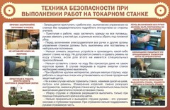 Стенд "Техника безопасности при выполнении работ на токарном станке" - fgospostavki.ru - Щёлково