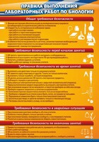 Стенд "Правила выполнения лабораторных работ по биологии" Вариант 2 - fgospostavki.ru - Щёлково