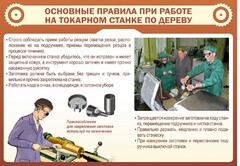 Стенд "Основные правила при работе на токарном станке по дереву" - fgospostavki.ru - Щёлково