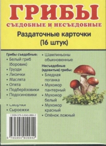 Раздаточные карточки "Грибы съедобные и не съедобные" - fgospostavki.ru - Щёлково