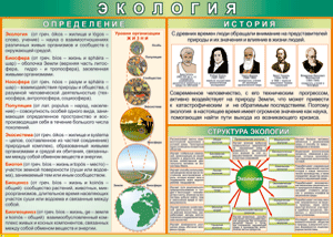 Таблица "Экология. Определения и история" (100х140 сантиметров, винил) - fgospostavki.ru - Щёлково