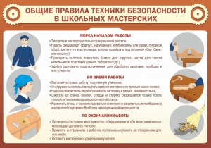 Стенд "Общие правила техники безопасности в школьных мастерских" - fgospostavki.ru - Щёлково