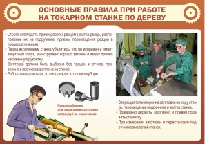 Стенд "Основные правила при работе на токарном станке по дереву" - fgospostavki.ru - Щёлково