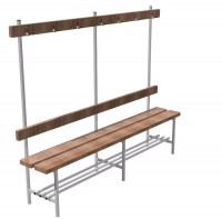Скамья для раздевалок односторонняя с вешалкой (1,5 метра) - fgospostavki.ru - Щёлково