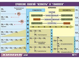 Таблица демонстрационная "Сравнение понятий изомер и гомолог" (винил 70x100) - fgospostavki.ru - Щёлково