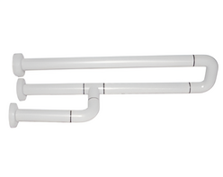 Поручень неоткидной трёхопорный с антибактериальным покрытием (белый) - fgospostavki.ru - Щёлково
