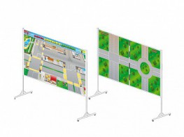 Доска магнитно-маркерная двухсторонняя "Азбука дорожного движения" на стойках (разборная) - fgospostavki.ru - Щёлково