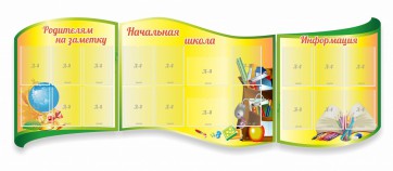 Стенд "Начальная школа" резной из 3-х частей - fgospostavki.ru - Щёлково