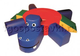 Сухой бассейн "Весёлый бегемот" с приставными элементам - fgospostavki.ru - Щёлково